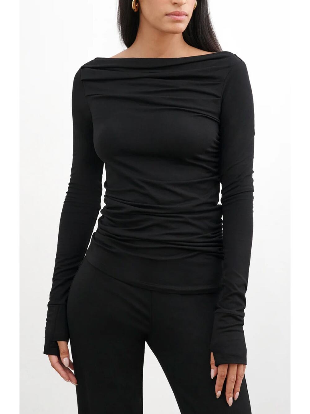 Marcella Cooper Top Sustainable European Jersey Draped L Modern Chic Minimalist
